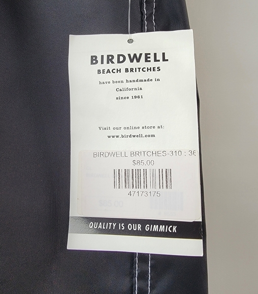 Birdwell Britches 310 Men's Size 36 Black Boardshorts Surf Shorts - Picture 12 of 14